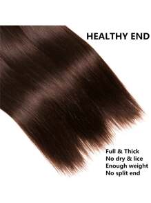 Paquetes de cabello humano brasileño liso de grado 10A, cabello humano sin procesar, cabello virgen suave de color marrón oscuro #2 para mujeres - S2 - Ver 6