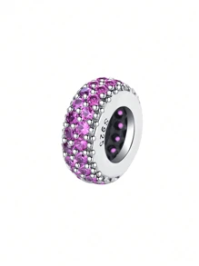 1pc Minimalist Rhinestone DIY Charms Beads Pendant For Ladies Jewelry Bangle And Necklace Accessories 925 Sterling Silver Fine Jewelry Making - Diamond Spacer Beads - View 12