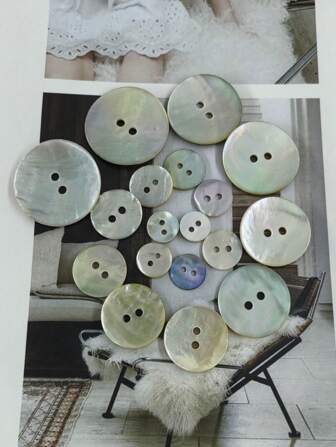 30pcs/60pcs/Pack Natural & Shell Buttons, Classic Style Suitable For Knitwear, Jackets, Handicraft DIY Supplies & Accessories