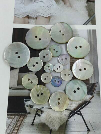  30pcs/60pcs/Pack Natural & Shell Buttons, Classic Style Suitable For Knitwear, Jackets, Handicraft DIY Supplies & Accessories