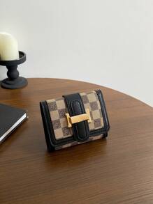 Women 3-Fold Short Floral Print Wallet Brown Color Classic Multi-Slot Coin Purse Vintage Style For Women Wallet Mini Wallet Purse Wallet Small Wallet