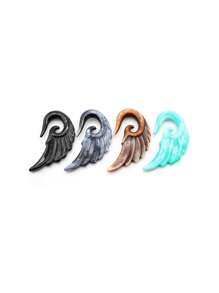 2 piezas de tapones únicos para orejas, expansores y ensanchadores con diseño en espiral de corazón, alas y plumas de acrílico para mujer como joyería corporal - Expansor de oreja - Ver 6