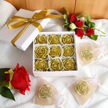 9 pièces/Boîte cadeau de bougies parfumées à la rose simulée, bougies parfumées artisanales, convient pour les souvenirs, les cadeaux de la Saint-Valentin, les bougies d'anniversaire, la décoration de la maison, la décoration des fêtes, la décoration de la chambre, les accessoires de maison, les bougies en forme de rose, cadeaux de la Fête des Mères, remise des diplômes, mariage