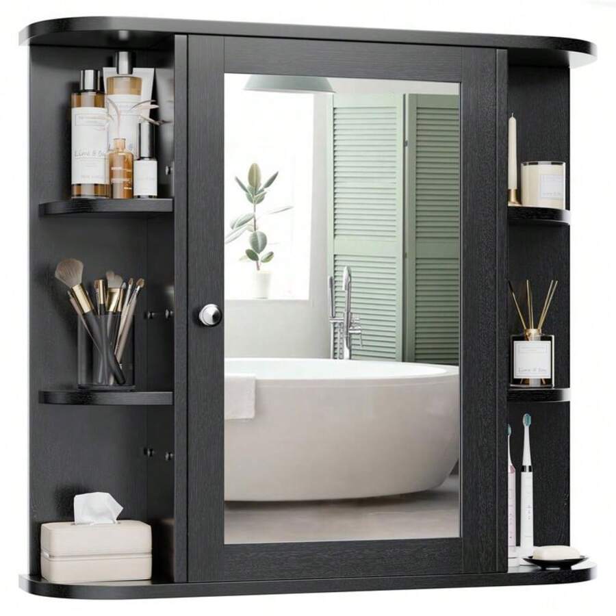 Bathroom Medicine Cabinet With Mirror, Wall Mounted Storage Cabinet ...