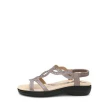 Women Comfort Flat Sandals Rhinestone Orthopedic Sandals Summer Walking Sandals With Elastica Back Strap Slip-On Vacation Beach Flats Shoes