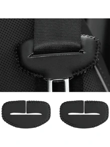 2pcs PU Leather Car Seat Belt Clip - Red Scratch-Proof Cover, Edged Stitching, Comfortable Vehicle Interior Accessories, Ensure And Durability, Car Seat Protection | Elegant Car Decor | PU Leather Clips, Seat Belt Covers - Multicolor - View 9