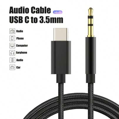 USB-C 转 3.5 毫米 AUX 音频线，立体声适配器兼容 16 Pro Max/16 Pro/16 Plus/16、 15 Pro Max/15 Pro/15 Plus/15，适用于车载音乐播放器、扬声器、家庭立体声音响、耳机