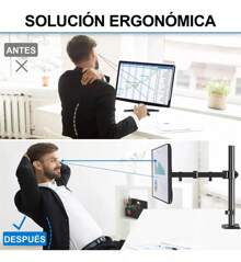 Vesa Desk Wall Mount Monitor Holder - Black - View 2