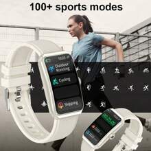 Lige 新款时尚智能运动手环 100+ 种运动模式 1.47 英寸屏幕消息驱动天气预报运动追踪 DIY 屏幕硅胶表带运动手表男女手表适用于 Android 和 IOS