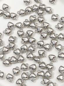 100 件 CCB 银色心形吊坠手工 DIY 珠宝手链项链材料半成品配件(三种尺寸:8x10mm、10x12mm、12x14mm) - 吊墜 - 查看 4
