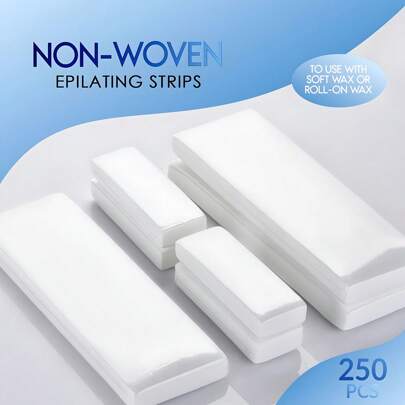 Strisce per ceretta non tessute, strisce per ceretta per corpo e viso per rimozione dei peli (non contengono cera), grandi 7,1 cm x 20 cm e piccole 3,8 cm x 9,9 cm