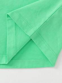 Balabala Camiseta con estampado de dibujos animados de algodón para niños, camiseta de verano informal y elegante