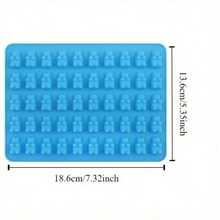 1pc 50 Grids Gummy Bear Mold Silicone Cute Bear Jelly Mould With Dropper Candy Chocolate Fondant Moulds DIY Baking Decoration Tools Bear Chocolate Soap Cake Jelly Pudding Soap Cake Mold Baking Tools - Multicolor - View 6