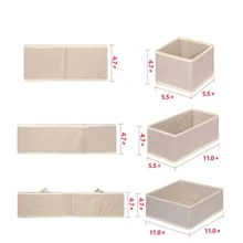 1/3/6/9/12pcs Foldable Fabric Storage Boxes, Closet Dresser Drawer Organizer, Fabric Baskets Containers For Clothes, Underwear, Socks, Garments, Decor, Holiday, Room, Home, Bedroom, Dress, Pants, Jeans, Boots, Skirt, Bedroom Organizer