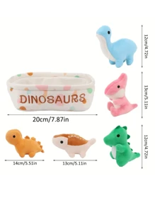 Molutian 万圣节迷人 6 件装毛绒玩具系列带篮子 - 水豚、猫、草莓兔、恐龙和墨西哥钝口螈 非常适合节日礼物派对挂饰家居摆设 一篮子毛绒玩具和 5 个小宝宝圣诞礼物、墨西哥钝口螈、动物、婴儿篮子