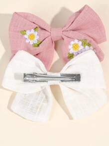 2pcs Rainbow Bow Hair Clips,Fabric Alligator Clips Hairpins,Fashion Hair Accessories For Women Party Gifts