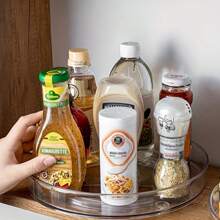 1pc Rotating Refrigerator Storage Rack, Suitable For Cabinets, Kitchen Countertops, Pantries, 360° Non-Slip Rotating Tray For Kitchen Organization, Also Can Be Used As Desktop Decor, Holiday Or Christmas Gift