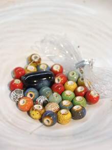 1 Set DIY Beading Materials Handmade Bracelets, 6mm & 8mm Ceramic Beads, Not Finished Product