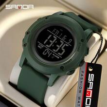 SANDA. Montre homme d'alarme SANDA, montre de mode électronique, montre de sport outdoor, montre de luxe multifonctionnelle étanche 5 bars, montre numérique LED