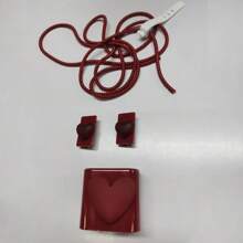 5件套酒红色心形保护壳 适用于Apple 18-20W充电器、数据线保护套