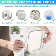 Laundry Room Storage Container With Lid For Storing Laundry Balls, Dryer Balls, Powder, Fragrance Beads, Household Organizing Storage Box