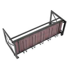 Eatssode Portabottiglie da parete con portabicchieri, portabottiglie in legno, portabottiglie da parete industriale per sala da pranzo, bar, cucina