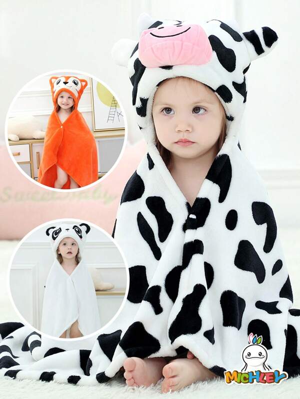 MICHLEY MICHLEY 1Pc Of Baby Cartoon Quick-Drying Cute Hooded Bath Towel,Soft And Comfortable Baby Blanket Beach Towel,Multi-Purpose,Suitable For Baby Room,Bathroom,Swimming Pool,Beach