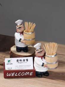 1pc Retro European Style Resin Pastry Chef Decor, Home/Hotel/Restaurant/Cafe Window Display Prop Best Gifts Birthday Graduation Kitchen Decor - Multicolor - View 11