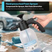 Carsun 2L High Capacity Manual Air Pressure Watering Can For Home & Car, Transparent Foaming Bottle