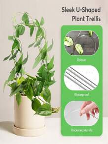 Pack Of 2 U Shape Climbing Plants Acrylic Trellis Easy Installation Vine Plants Trellis For Indoor And Outdoor Plants - White - View 8