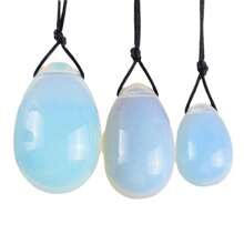 œuf de Kegel en jade, poli, œuf en forme d'œuf perforé pour l'exercice de Kegel et l'œuf de cristal de guérison