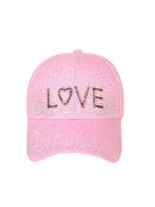 1 pieza Gorra de béisbol unisex con letra de cristal de colores, sombreros snapback versátiles y de moda para protección solar de primavera/verano - Multicolor - Ver 12