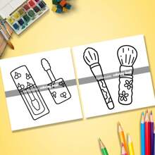 (Original, Papel grueso mejorado, páginas interiores de 120g, Versión 2025, 7.9*7.9 pulgadas, 24 páginas, Impresión de un solo lado) 1 pieza Libro para colorear para adultos con tema de cosméticos, para aliviar el estrés, con hermosos patrones y líneas claras, adecuado para el Día de San Valentín, cumpleaños, Pascua y otras fiestas, una excelente manera de relajarse