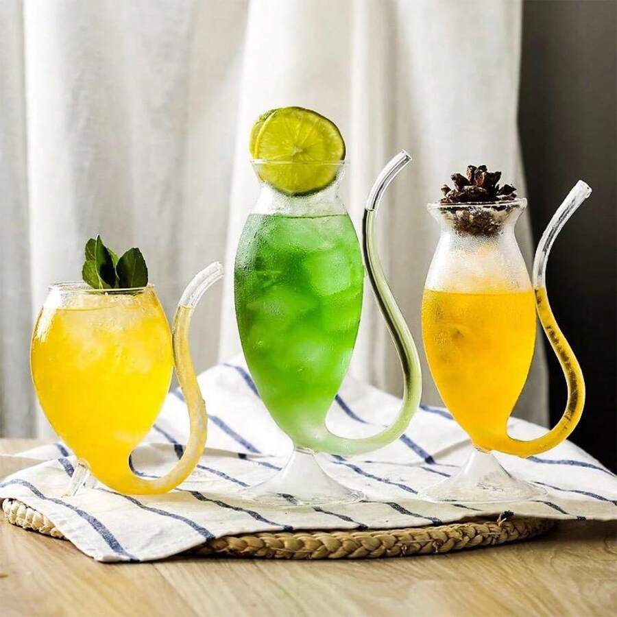1pc Transparent High Borosilicate Glass Juice Cup, Creative Vampire Highball Glass - Clear - View 1