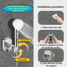 1 Stück Duschkopfhalter ohne Bohrung, beweglicher und einstellbarer Badezimmer Duschkopfhalter, Saugnapf Duschkopfhalter, Badezimmer Handbrause Halterung, Aufbewahrungshaken