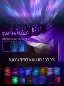 1pc Auroro Effects Projector Lamp, With LED Strip Lights Remote Control, Smart Galaxy Starry Sky Projector Lamp, Romantic Bedroom Decor, Valentine's Party Supply, LED, Wall-Mounted, USB-Powered