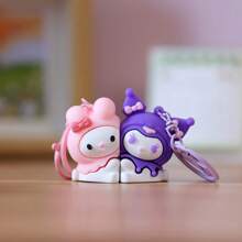 Sanrio Sanrio Magnetic Keychains - My Melody And Kuromi, Pochac And Popopulin - Cute Animal Themed Silicone Pendants For Couples, Suitable For Keys, Bags And Backpacks - Perfect Gifts For Couples And Girlfriends, Small Gifts For Valentine's Day, Chinese New Year, Easter And Other Festivals