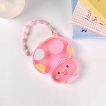 1PC Chic - Organizer na biżuterię z koralików w kształcie królika, owada, grzyba z uroczym kwiatowym zdobieniem - przenośne pudełko do przechowywania akcesoriów do włosów, kosmetyków i małych przedmiotów z polerowanym wykończeniem, wielofunkcyjny plastikowy pojemnik