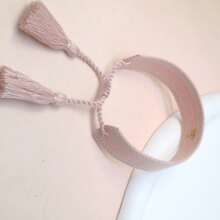 1 pieza Pulsera trenzada con bordado de cruz creativo - Rosa Pálido - Ver 4