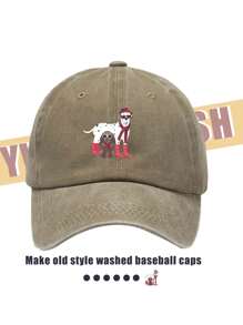1pc Vintage American Style Casual Printed Baseball Cap, Unisex Suitable For Daily Commute, Travel, Couple Dates, Korean Washed Retro Dad Hat, Multi-Color Options