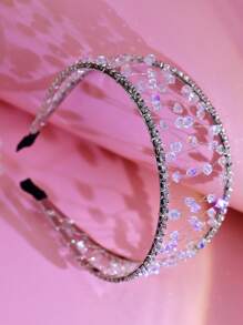 2 Capas Diadema de Cristal Plateada, Diseño Elegante y Sofisticado, Adecuada para Peinados de Novia y Boda, y Accesorio Esencial de Moda Diaria