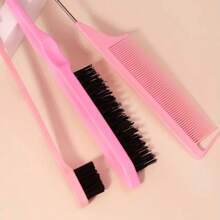 5pcs [Travel Hair Styling Essentials] DIY Hair Styling Tools Set, Hair Brush And Braiding Tool Kit Including Hair Styling Comb, Rat Tail Comb, Edge Brush, Teasing Hair Brush, Braid Tool Loop Travel Essentials,Hair Brush,Comb,Hair Tools,Hair Products And Accessories For Barber Salon Beauty Travel Essentials