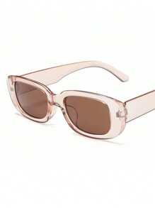 1 PC Small Rectangle Sunglasses Women Oval Vintage Brand Designer Square Sun Glasses For Women Shades Female Eyewear Anti-Glare UV400 For Women And Men, Suitable For Beach, Holiday And Casual Wear Fashion Glasses For Women Shades For Ladies Eyeglasses Fall Winter Outfits Beach Accessories Vintage Y2k Basics Business Casual Gifts