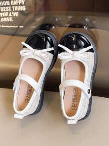 女童春秋皮鞋，新款芳香软底时尚玛丽珍儿童公主休闲运动鞋 - 米色 - 查看 3