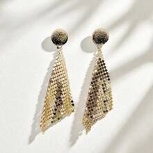1 Pair Metallic Sequins Tassel Punk Rock Style Fashion Club Night Party Earrings For Women
