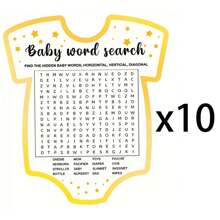 10/25/50/100 件青少年洗礼游戏、婴儿字母搜索游戏卡、婴儿洗礼派对用品和活动、性别揭秘游戏、婴儿洗礼礼品 - 黃色 - 查看 6