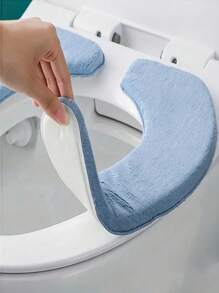 2 Pieces Soft Touch Washable Polyester Toilet Seat Cover, Padded Comfortable And Warm Seat, Easy To Install, Universal Bathroom Accessories Bathroom Decor Fall Decor