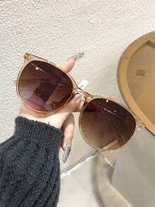 复古现代简约风格辣妹风格活泼 1/3 豹纹多色塑料圆形全画幅，适合女性 - 热带海滩度假、驾驶、家庭出游、骑行时尚配饰