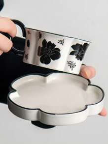 Luxury Petal Design Coffee Set, Ceramic Tea Cup And Saucer, Suitable For Afternoon Tea, Desserts And Gifts, Breakfast Drinkware, Tea Party, Afternoon Tea, Home, Garden, Restaurant, Summer And Winter Back To School