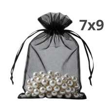 Kit 100 Units Organza Bag 7x9 White Wholesale - màu đen - Xem 1